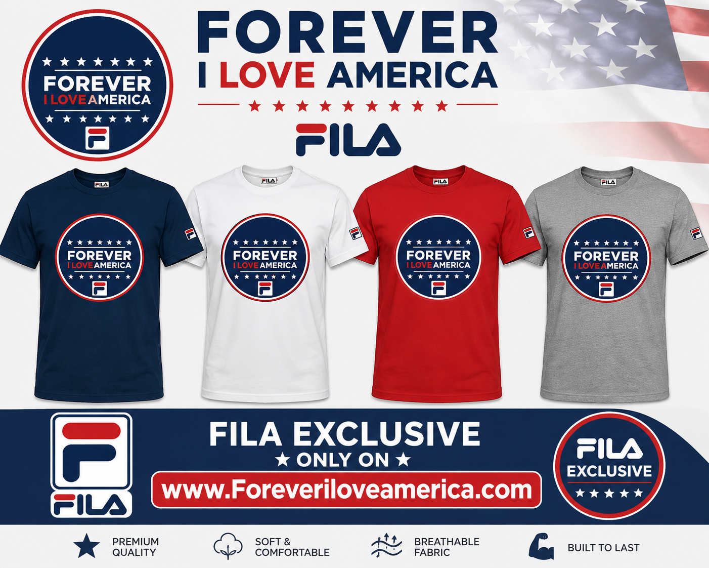 Forever I Love America — Fila T-Shirt
